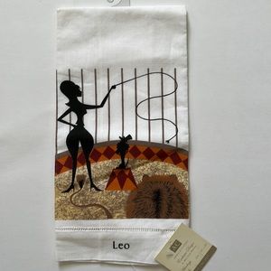 Leo Astrology Girl Kitchen Tea Towel ♌️ Lion Circus Animal Print NWT